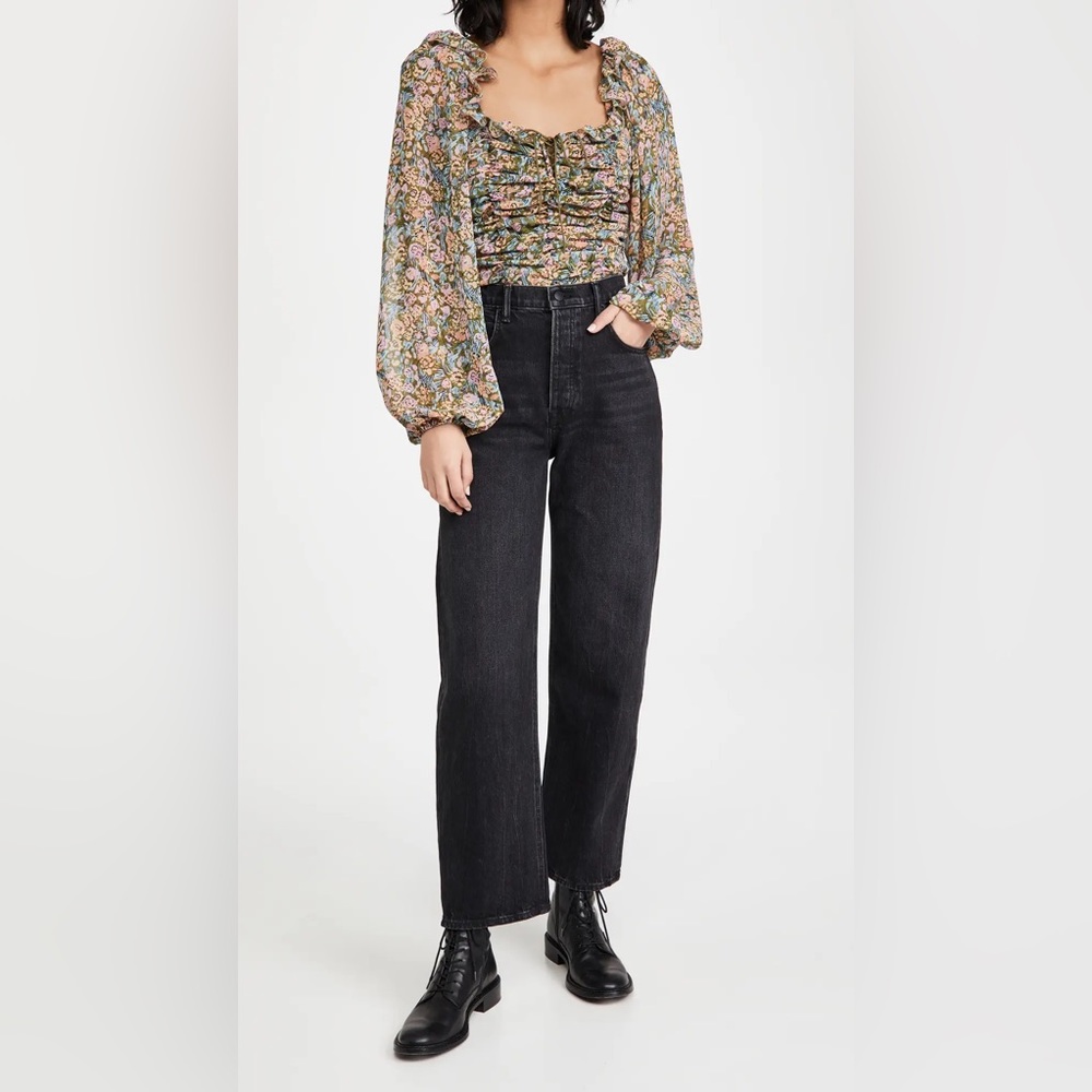 Free People Mabel  Printed Blouse size M
Color: Garden Combo